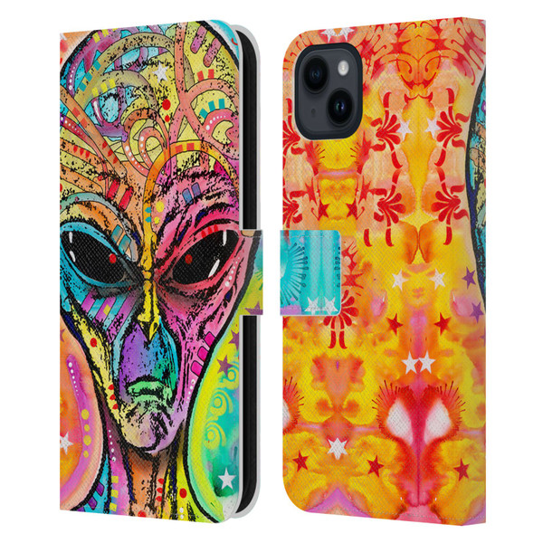 Dean Russo Pop Culture Alien Leather Book Wallet Case Cover For Apple iPhone 15 Plus