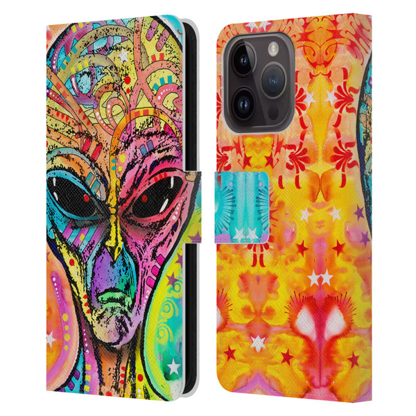 Dean Russo Pop Culture Alien Leather Book Wallet Case Cover For Apple iPhone 15 Pro