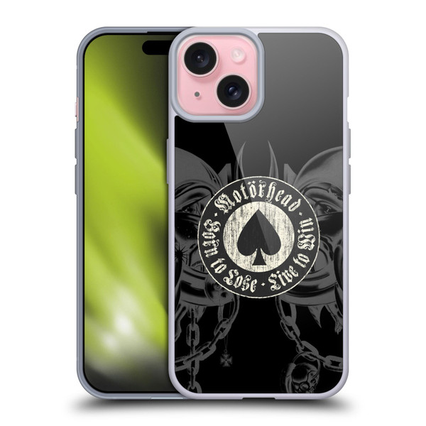 Motorhead Graphics Born To Lose Love To Win Soft Gel Case for Apple iPhone 15