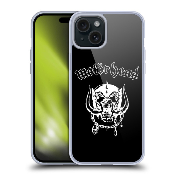 Motorhead Graphics Classic Logo Soft Gel Case for Apple iPhone 15 Plus