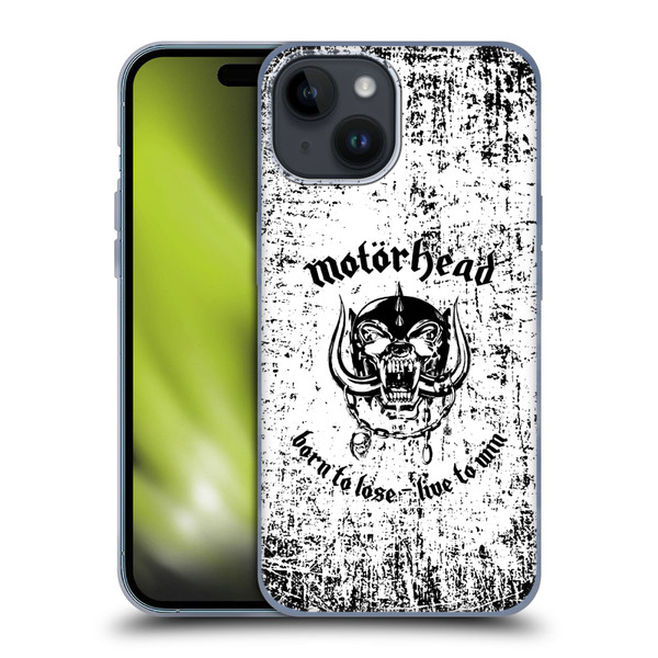 Motorhead Logo Born To Lose Live To Win Soft Gel Case for Apple iPhone 15