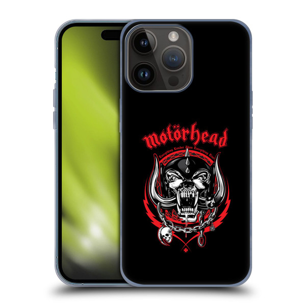 Motorhead Logo Everything Louder Than Everything Else Soft Gel Case for Apple iPhone 15 Pro Max