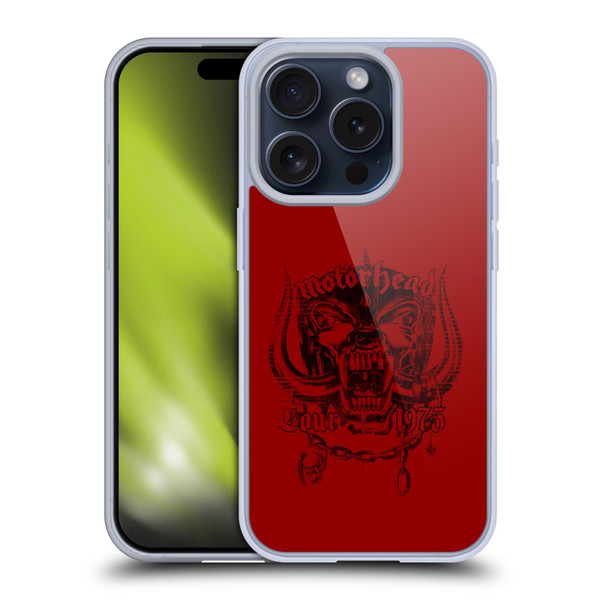 Motorhead Tours 1975 Soft Gel Case for Apple iPhone 15 Pro