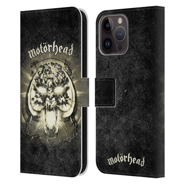 Motorhead Key Art Overkill Leather Book Wallet Case Cover For Apple iPhone 15 Pro Max