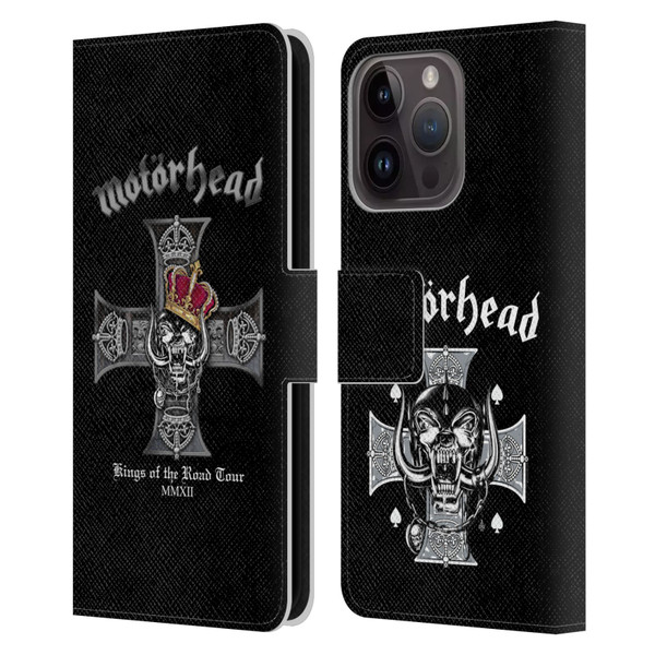Motorhead Tours Kings Of The Road Leather Book Wallet Case Cover For Apple iPhone 15 Pro