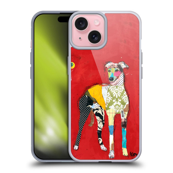 Michel Keck Dogs 2 Greyhound Soft Gel Case for Apple iPhone 15