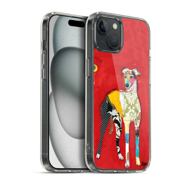 Michel Keck Dogs 2 Greyhound Soft Gel Case for Apple iPhone 15 Plus & MagSafe