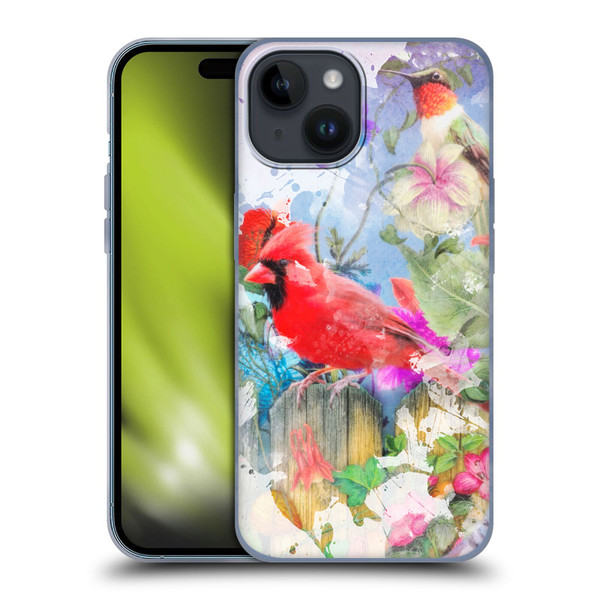 Aimee Stewart Assorted Designs Birds And Bloom Soft Gel Case for Apple iPhone 15