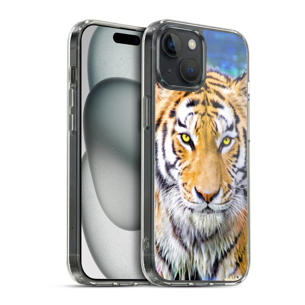 Aimee Stewart Animals Tiger and Lily Soft Gel Case for Apple iPhone 15 & MagSafe
