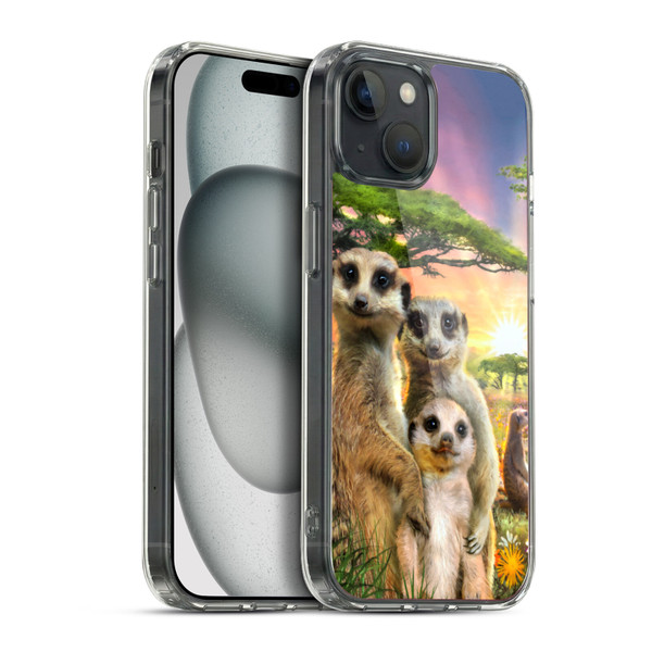 Aimee Stewart Animals Meerkats Soft Gel Case for Apple iPhone 15 Plus & MagSafe