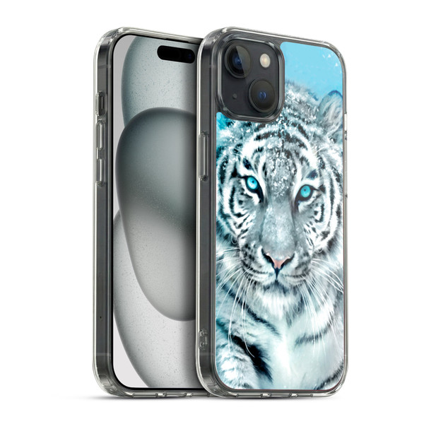 Aimee Stewart Animals White Tiger Soft Gel Case for Apple iPhone 15 Plus & MagSafe