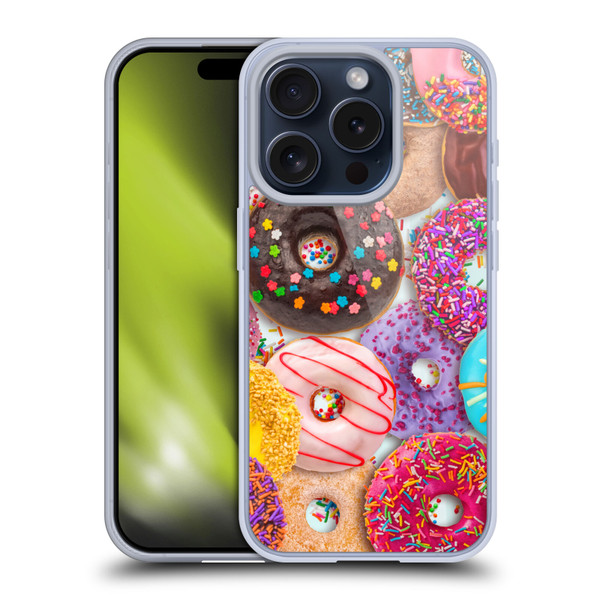 Aimee Stewart Colourful Sweets Donut Noms Soft Gel Case for Apple iPhone 15 Pro