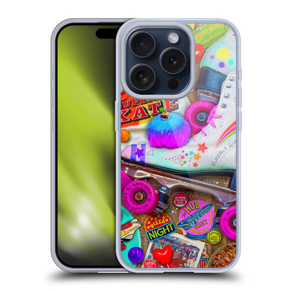 Aimee Stewart Colourful Sweets Skate Night Soft Gel Case for Apple iPhone 15 Pro
