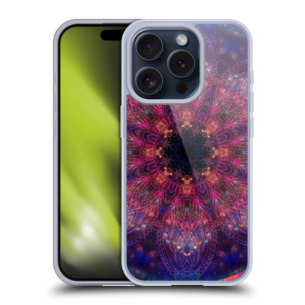Aimee Stewart Mandala Doodle Flower Soft Gel Case for Apple iPhone 15 Pro