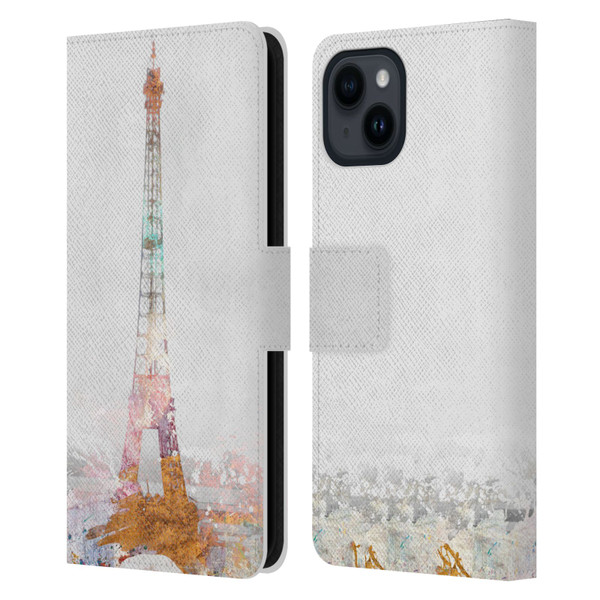 Aimee Stewart Landscapes Paris Color Splash Leather Book Wallet Case Cover For Apple iPhone 15