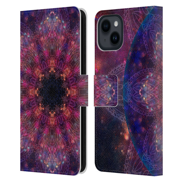 Aimee Stewart Mandala Galactic 2 Leather Book Wallet Case Cover For Apple iPhone 15