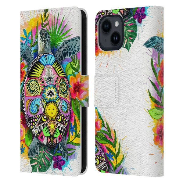 Pixie Cold Animals Turtle Life Leather Book Wallet Case Cover For Apple iPhone 15