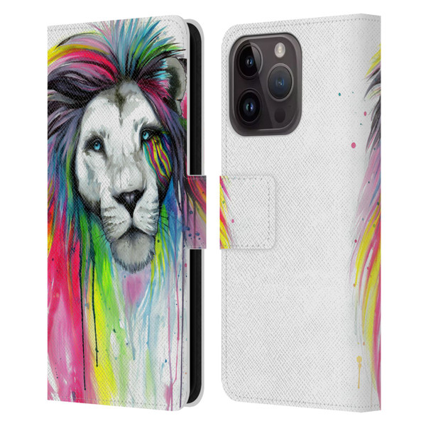 Pixie Cold Cats Rainbow Mane Leather Book Wallet Case Cover For Apple iPhone 15 Pro