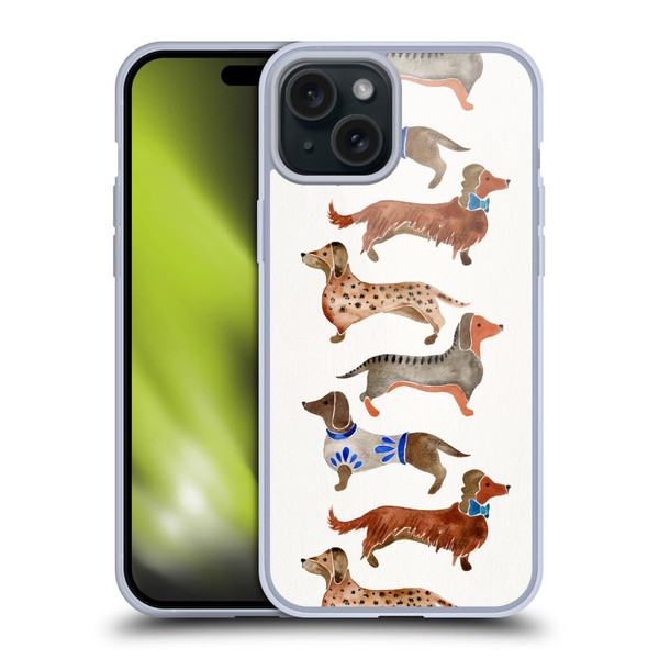 Cat Coquillette Animals Dachshunds Soft Gel Case for Apple iPhone 15 Plus