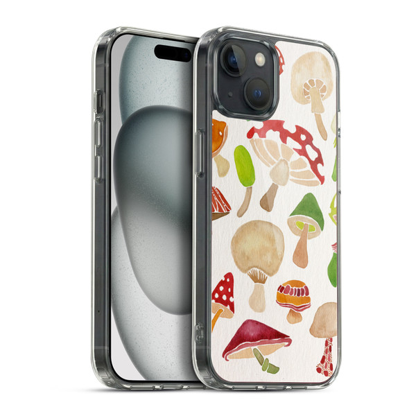 Cat Coquillette Nature Mushrooms Soft Gel Case for Apple iPhone 15 Plus & MagSafe