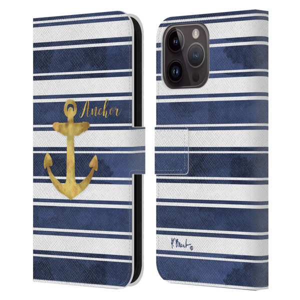 Paul Brent Nautical Anchor Leather Book Wallet Case Cover For Apple iPhone 15 Pro Max