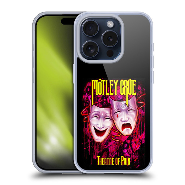 Motley Crue Key Art Theater Of Pain Soft Gel Case for Apple iPhone 15 Pro