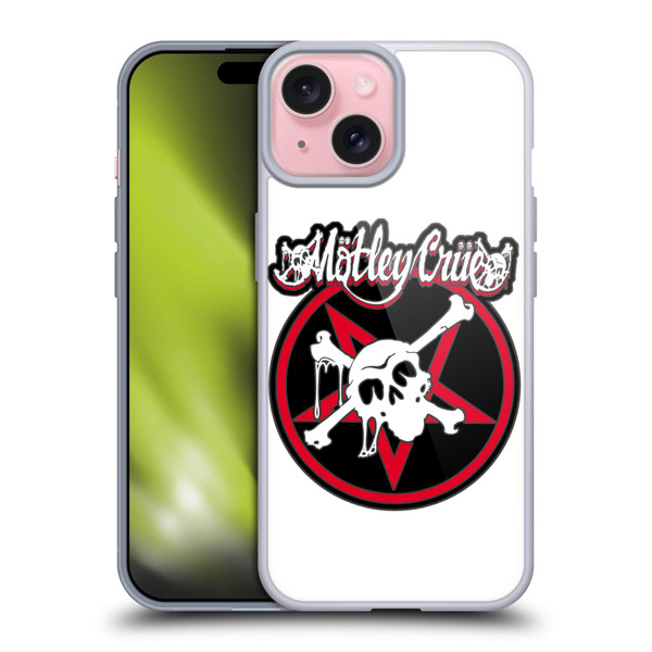 Motley Crue Logos Dr. Feelgood Skull Soft Gel Case for Apple iPhone 15