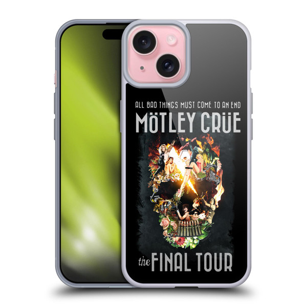 Motley Crue Tours All Bad Things Final Soft Gel Case for Apple iPhone 15