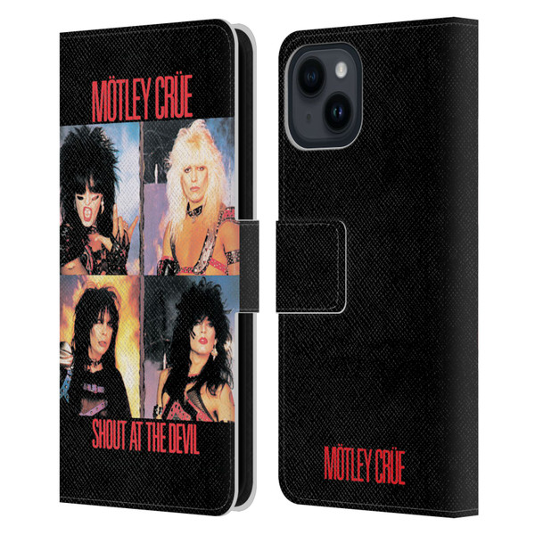 Motley Crue Albums Shout At The Devil Leather Book Wallet Case Cover For Apple iPhone 15
