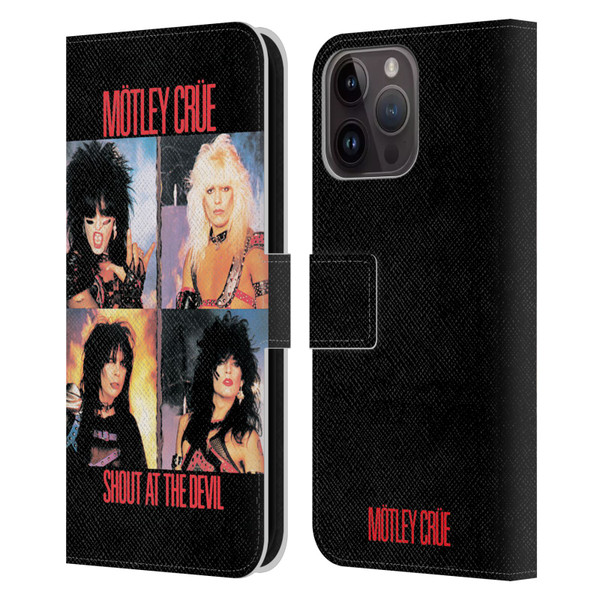 Motley Crue Albums Shout At The Devil Leather Book Wallet Case Cover For Apple iPhone 15 Pro Max