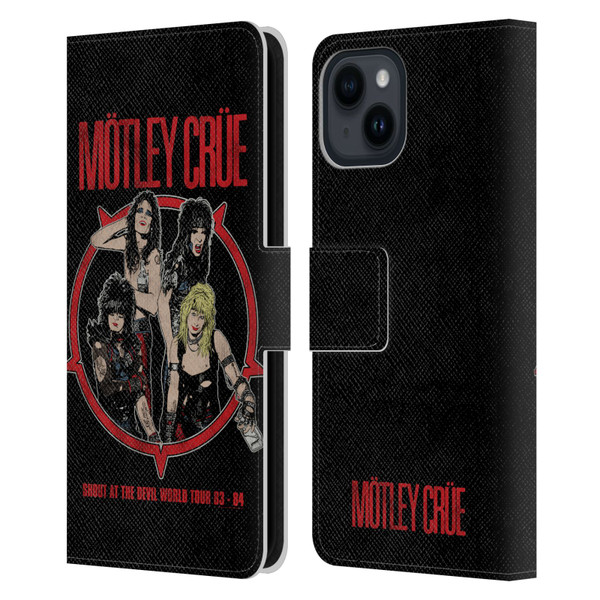 Motley Crue Tours SATD Leather Book Wallet Case Cover For Apple iPhone 15