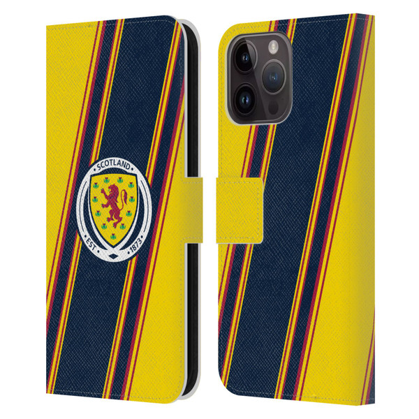 Scotland National Football Team Logo 2 Stripes Leather Book Wallet Case Cover For Apple iPhone 15 Pro Max