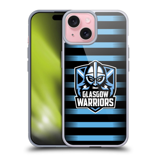 Glasgow Warriors Logo 2 Stripes Soft Gel Case for Apple iPhone 15