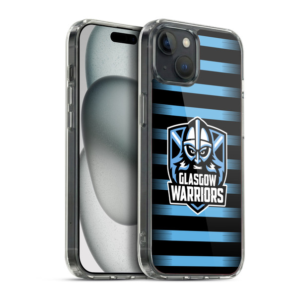 Glasgow Warriors Logo 2 Stripes Soft Gel Case for Apple iPhone 15 Plus & MagSafe