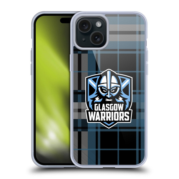 Glasgow Warriors Logo Tartan Soft Gel Case for Apple iPhone 15 Plus