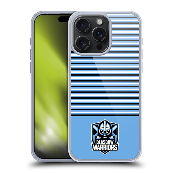 Glasgow Warriors Logo Stripes Blue 2 Soft Gel Case for Apple iPhone 15 Pro Max