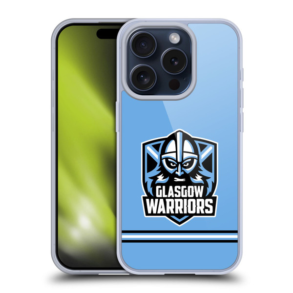 Glasgow Warriors Logo Stripes Blue Soft Gel Case for Apple iPhone 15 Pro