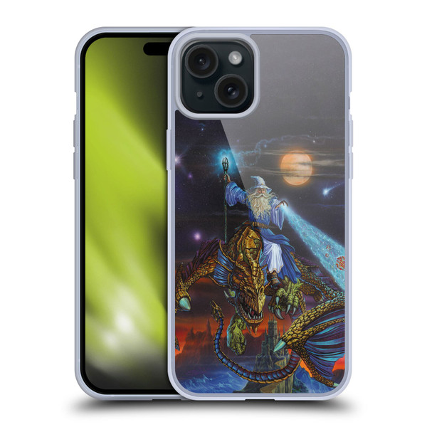 Ed Beard Jr Dragon Friendship Twilight Tempest Soft Gel Case for Apple iPhone 15 Plus & MagSafe
