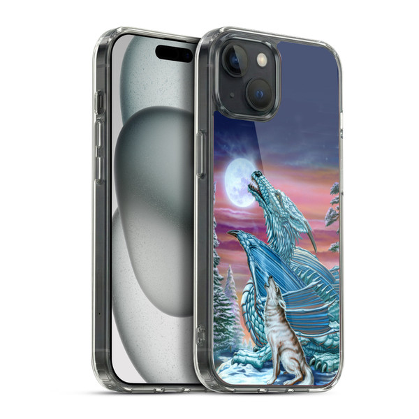Ed Beard Jr Dragons Moon Song Wolf Moon Soft Gel Case for Apple iPhone 15 Plus & MagSafe