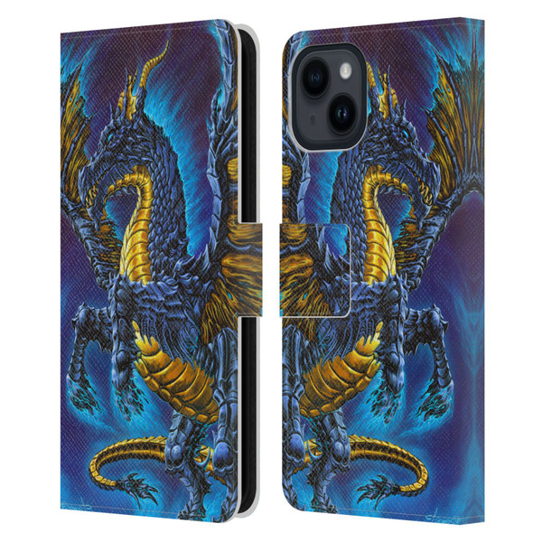 Ed Beard Jr Dragons Mare Leather Book Wallet Case Cover For Apple iPhone 15