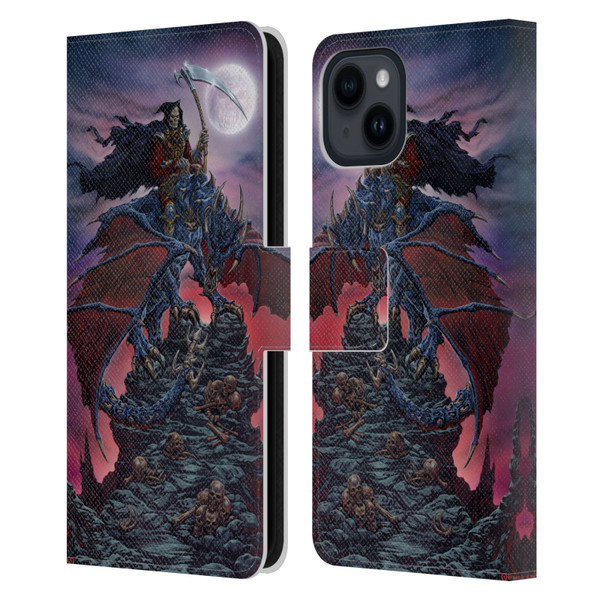 Ed Beard Jr Dragons Reaper Leather Book Wallet Case Cover For Apple iPhone 15