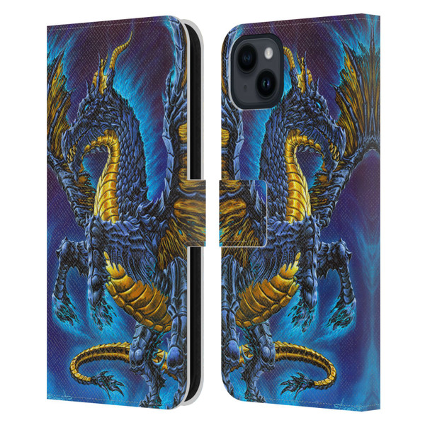 Ed Beard Jr Dragons Mare Leather Book Wallet Case Cover For Apple iPhone 15 Plus