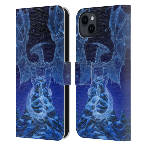 Ed Beard Jr Dragons Winter Spirit Leather Book Wallet Case Cover For Apple iPhone 15 Plus