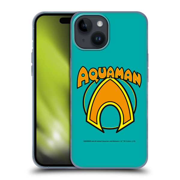 Aquaman DC Comics Logo Classic Soft Gel Case for Apple iPhone 15