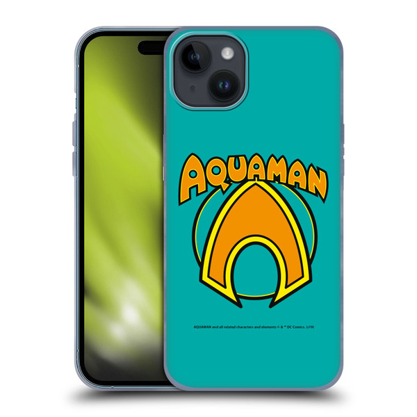 Aquaman DC Comics Logo Classic Soft Gel Case for Apple iPhone 15 Plus