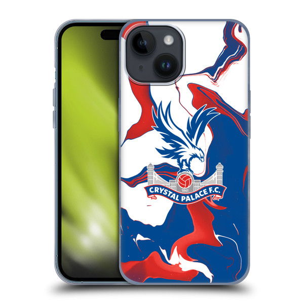Crystal Palace FC Crest Marble Soft Gel Case for Apple iPhone 15