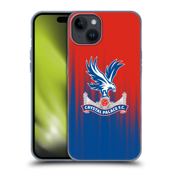 Crystal Palace FC Crest Halftone Soft Gel Case for Apple iPhone 15 Plus