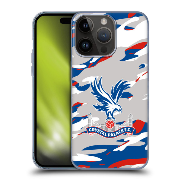 Crystal Palace FC Crest Camouflage Soft Gel Case for Apple iPhone 15 Pro