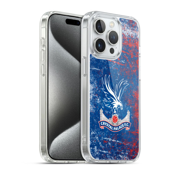 Crystal Palace FC Crest Distressed Soft Gel Case for Apple iPhone 15 Pro & MagSafe