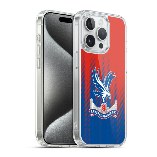 Crystal Palace FC Crest Halftone Soft Gel Case for Apple iPhone 15 Pro & MagSafe